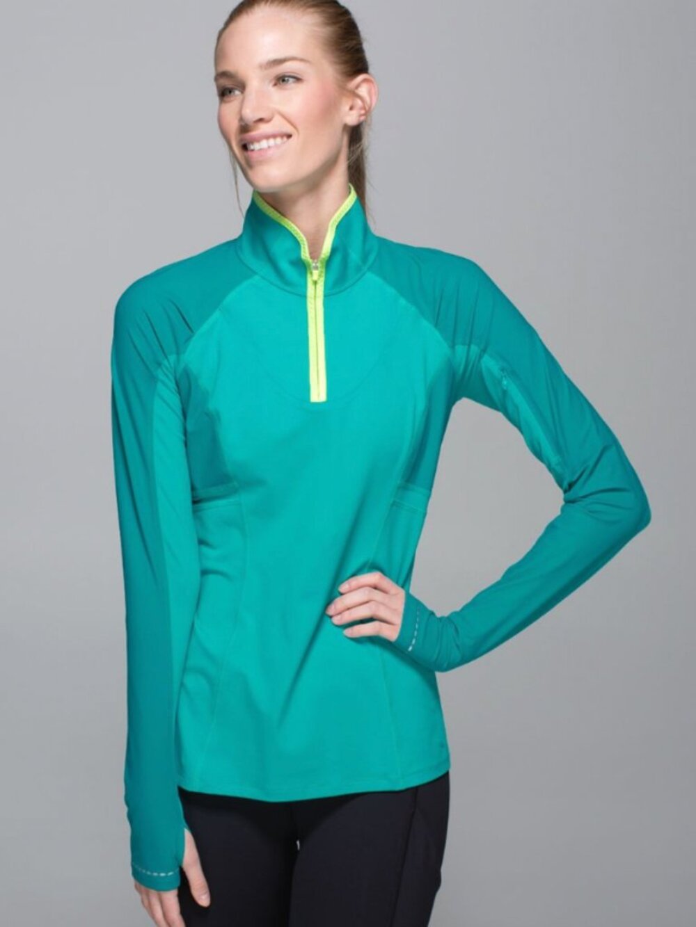 Lululemon Trail Bound 1/2 Zip Sweatshirt Women's 10 Blue Tropics Running Outdoor